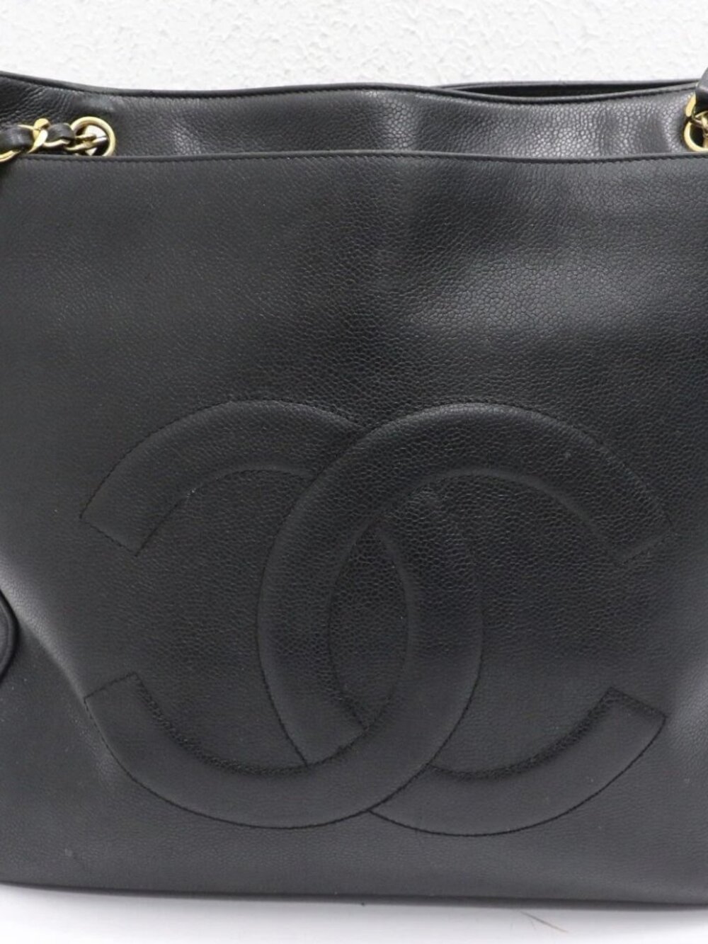 Chanel Caviar Shoulder Tote Bag - Black